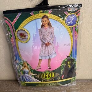 NWT Wicked The Musical Glinda Upland Shiz Classic Girls Costume Dress Sz M (7-8)